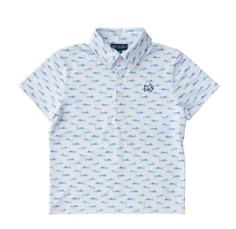 Performance Polo - Fish Print (Tuna)