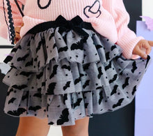 Load image into Gallery viewer, Flocked Bats Halloween Tutu Skirt
