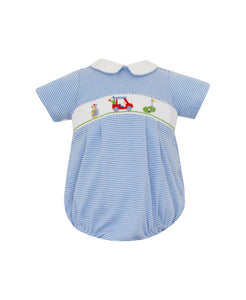 Golf Boy's Periwinkle Blue Stripe Bubble