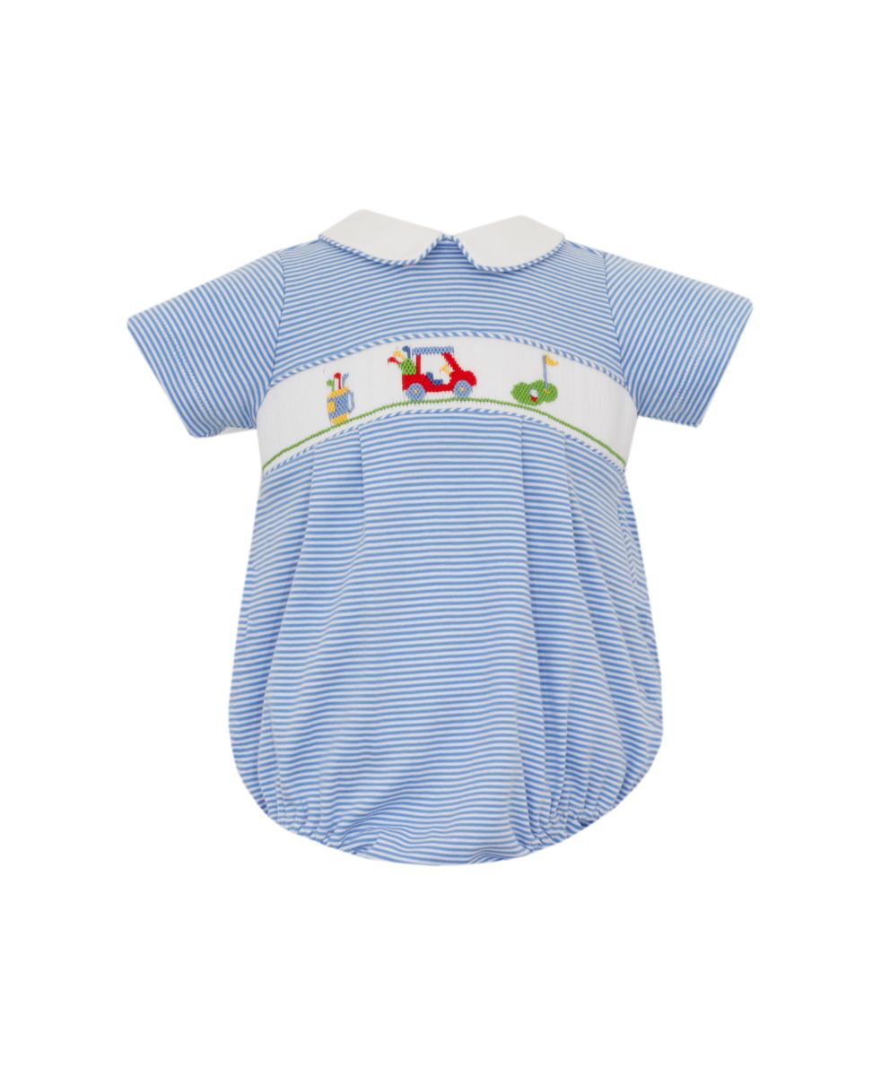 Golf Boy's Periwinkle Blue Stripe Bubble