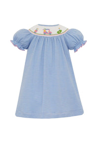 Golf Periwinkle Blue Stripe Smocked Dress