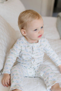 Boy's Pima Cotton Playsuit in "Construction Zone"