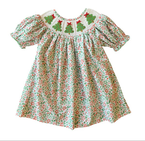 Christmas Tree - Smocked Dress