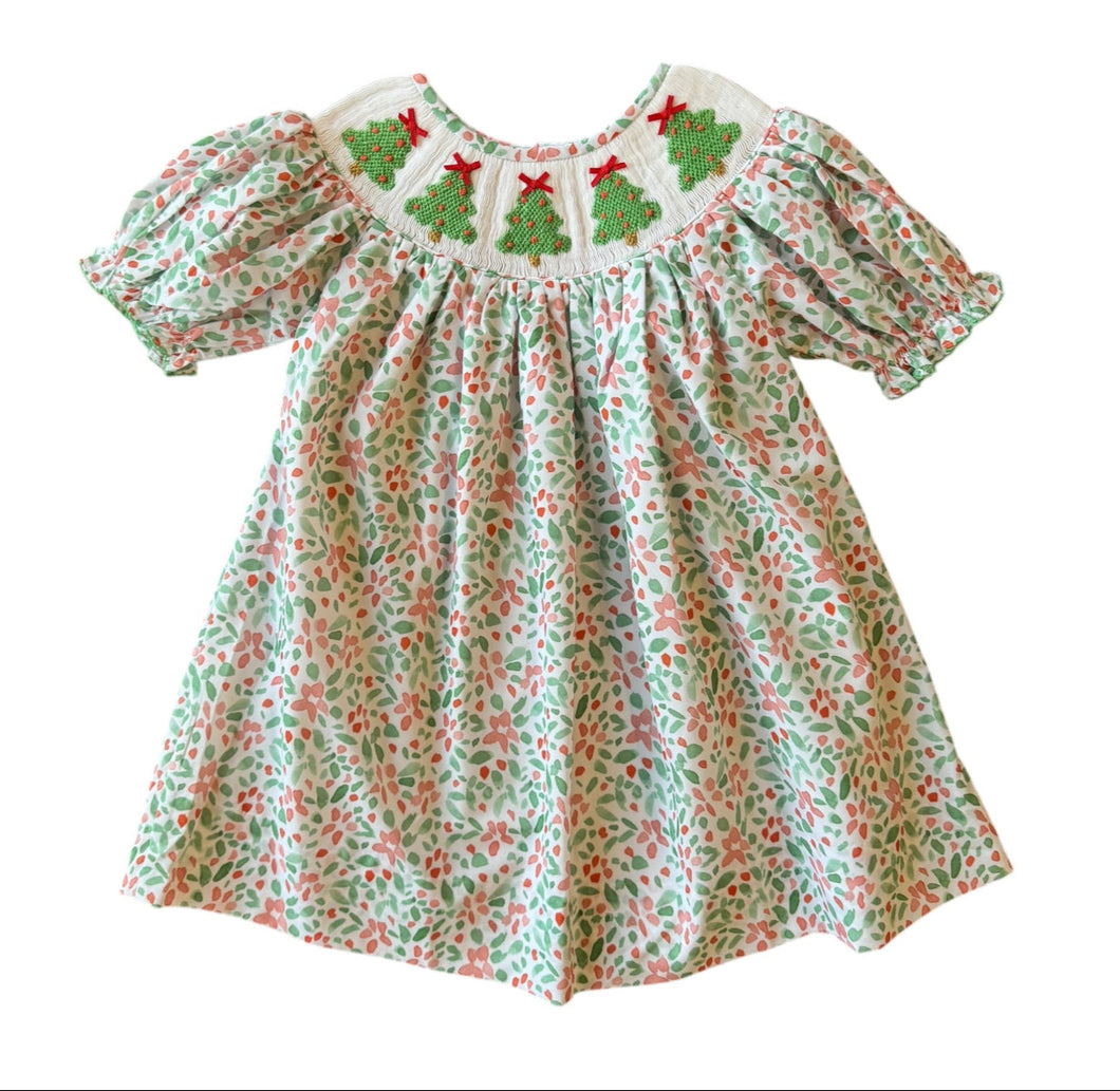 Christmas Tree - Smocked Dress