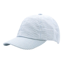 Load image into Gallery viewer, Light Blue &amp; White Seersucker Ball Cap
