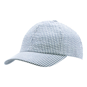 Denim Blue & White Seersucker Ball Cap