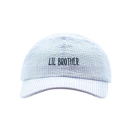 Blue Seersucker Embroidered Ball Cap - Lil Brother
