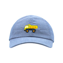 Load image into Gallery viewer, Demin Chambray Embroidered Ball Cap - Dump Truck
