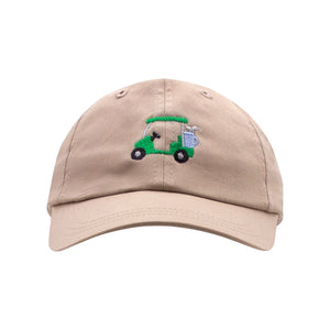 Khaki Twill Embroidered Ball Cap - Golf Cart