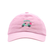 Pink Twill Embroidered Ball Cap - Golf Cart