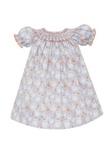 Halloween Ghost Printed Smocked Dress