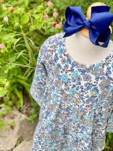 Load image into Gallery viewer, Floral Twirl Dress &amp; Navy Legging Set
