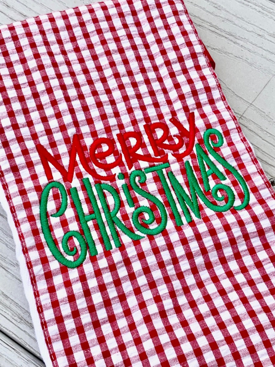 Merry Christmas Monogrammed Burp