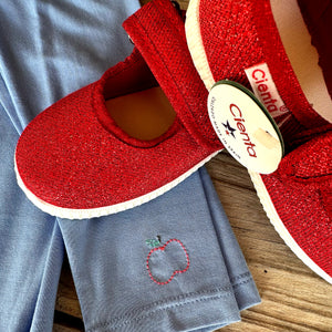 Cienta Mary Jane in Red Metallic