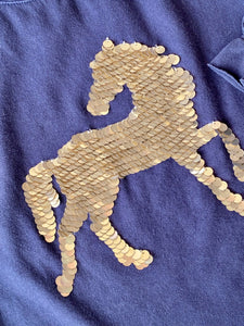 Girl's L/S Shirt with Sequin Horse Applique