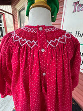 Load image into Gallery viewer, Red &amp; White Polka Dot Smocked Dress
