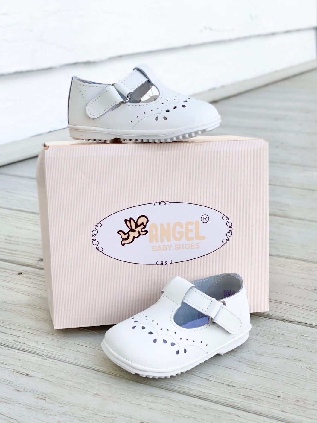 Birdie Leather T-Strap Mary Jane - White