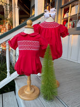 Load image into Gallery viewer, Joseph Red Smocked Boy Bubble
