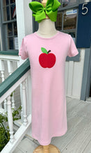 Load image into Gallery viewer, Light PInk Dress with Apple Applique - "C" Monogram Size 7
