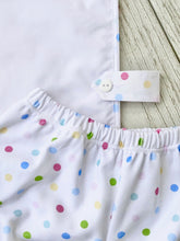 Load image into Gallery viewer, Celebration Bib &amp; Bloomer Set - Blue/White 18 months only
