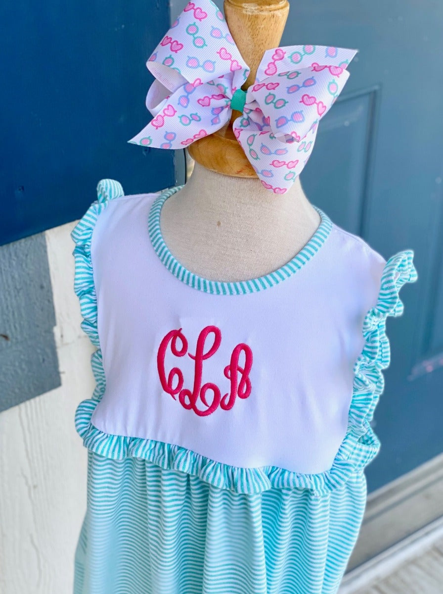 Mint & White Striped Knit dress
