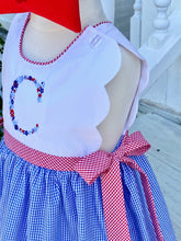 Load image into Gallery viewer, Scalloped Sundress in Red, White and Blue
