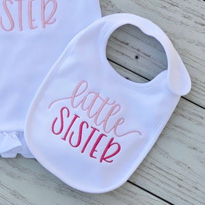 Embroidered Bib - Little Sister
