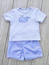 Load image into Gallery viewer, Whale Applique &amp; Gingham Short Set - Sizes 18 mo. &amp; 3T
