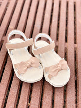 Load image into Gallery viewer, Leigh Bow Sandal w/ Velcro Closure - Latte
