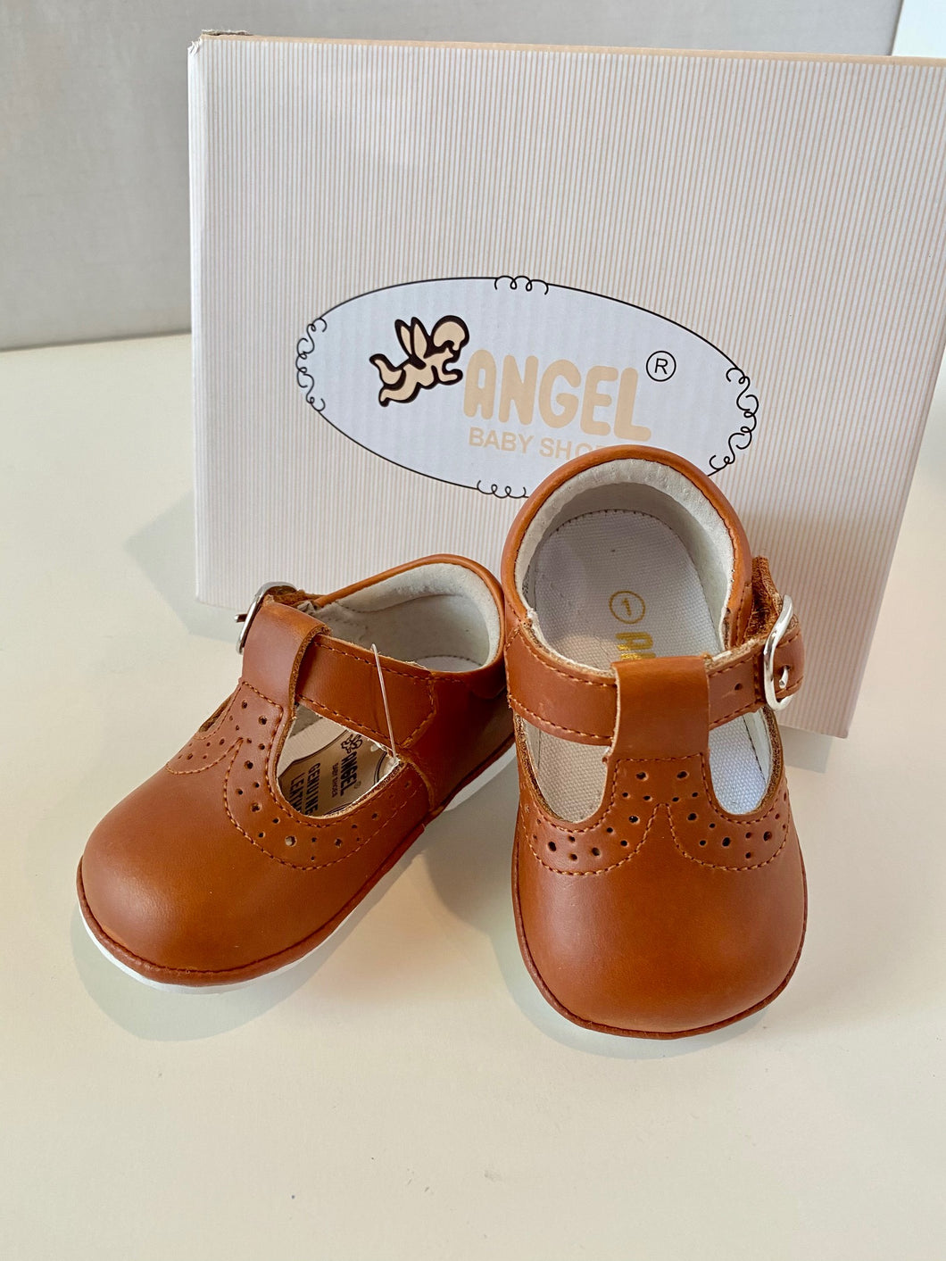 Gemma T-Strap Mary Jane (Baby) - Cognac