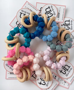 Three Hearts Abby Teething Rattle