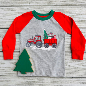 Christmas Tractor L/S Infant Boys T-Shirt