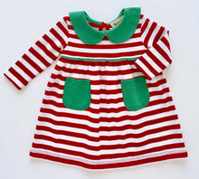 Load image into Gallery viewer, L/S Stripe Dress - Red, Mint Green
