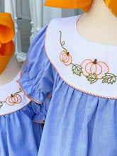 Load image into Gallery viewer, Chambray Pumpkin Dress
