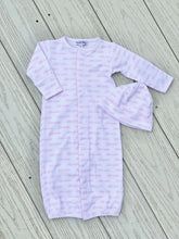 Load image into Gallery viewer, "Little Sister" Pink &amp; White Printed Newborn Hat
