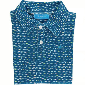 Performance Polo - Fishing Lures on Blue