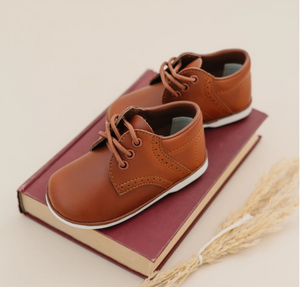 James Boy's Leather Lace Up Shoe (Baby) - Cognac  -  L'Amour