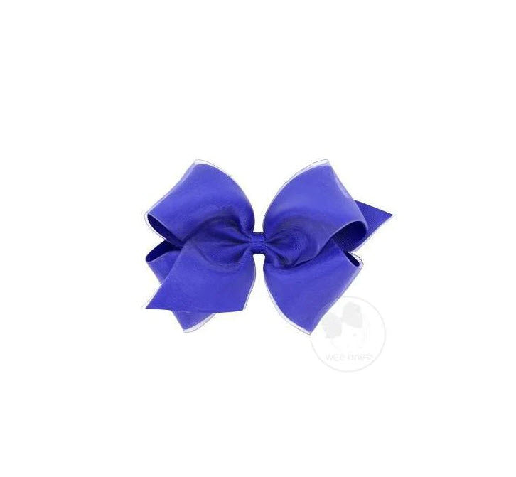 King Organza Overlay Bow - Electric Blue