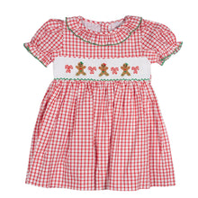 Load image into Gallery viewer, Gingerbread - Smocked Dress
