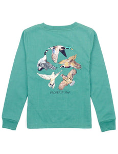 "Flying Flock"  LS Teal T-Shirt