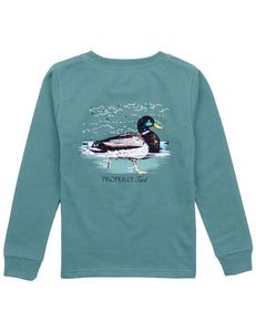 Swimming Mallard Marine Green L/S Shirt