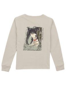 Lab & Mossy Print on Linen - L/S T-Shirt (