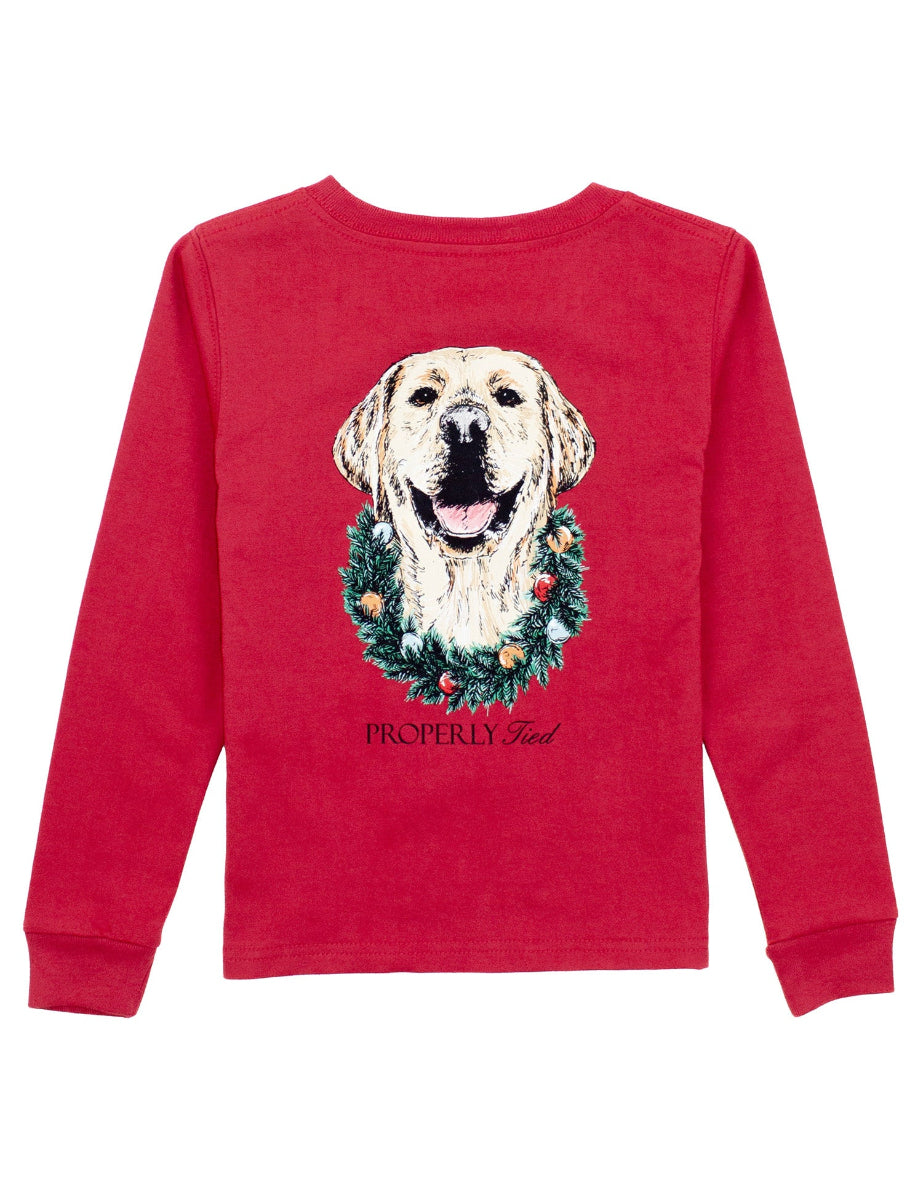 Deck The Paws L/S Shirt - Cabernet