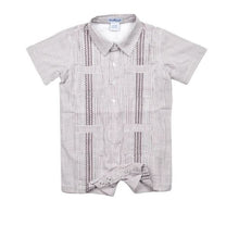 Load image into Gallery viewer, Gameday Guayabera Maroon Romper
