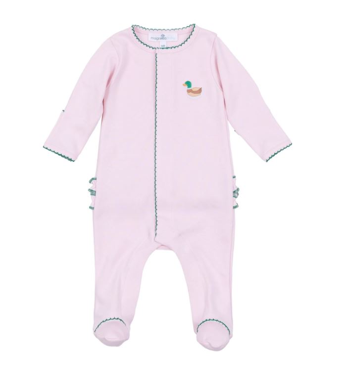 Mini Mallard Embroidered Ruffle Footie