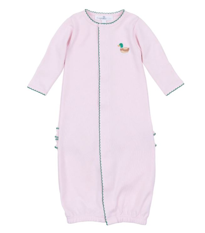 Mini Mallard Embroidered Pink Converter Gown
