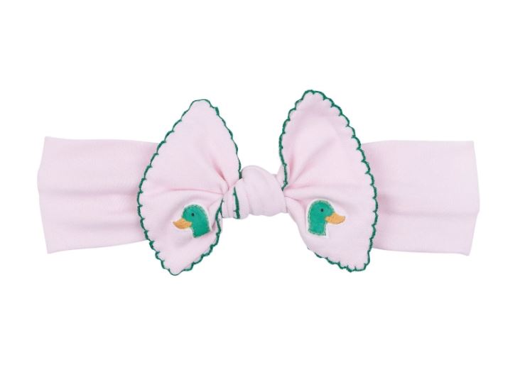 Mini Mallard Embroidered Pink Headband