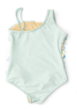Load image into Gallery viewer, Mint Paillettes One Shoulder Swimsuit
