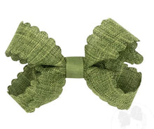 Load image into Gallery viewer, Scallop Linen Hair Bow - Medium
