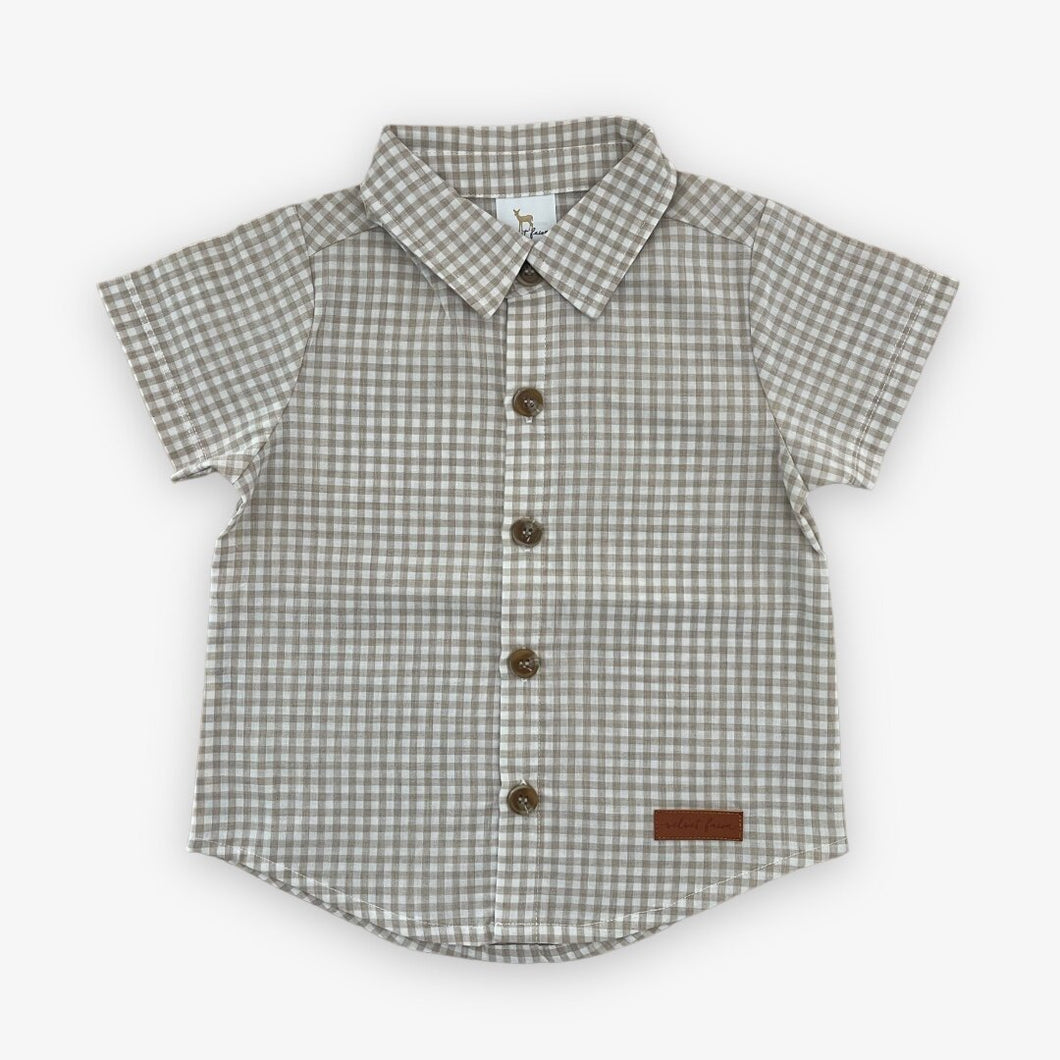 Nash Button Down - Sand Gingham